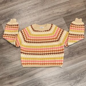 Striped Multicolor Crew Neck Sweater